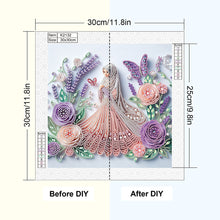 Load image into Gallery viewer, Diamond Painting - Partial Special Shaped - Quilling paper flower girl (30*30CM)