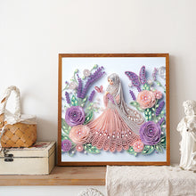 Load image into Gallery viewer, Diamond Painting - Partial Special Shaped - Quilling paper flower girl (30*30CM)