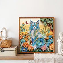 Load image into Gallery viewer, Diamond Painting - Partial Special Shaped - Quilling paper cat (30*30CM)