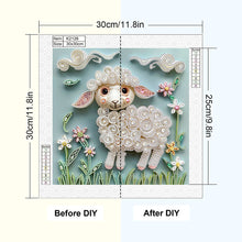 Load image into Gallery viewer, Diamond Painting - Partial Special Shaped - Quilling paper sheep (30*30CM)