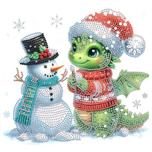 Load image into Gallery viewer, Diamond Painting - Partial Special Shaped - Christmas pterosaur (30*30CM)