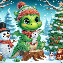 Load image into Gallery viewer, Diamond Painting - Partial Special Shaped - Christmas pterosaur (30*30CM)