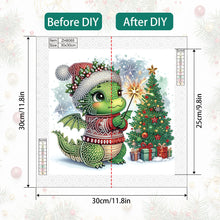 Load image into Gallery viewer, Diamond Painting - Partial Special Shaped - Christmas pterosaur (30*30CM)