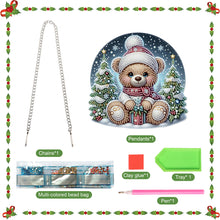 Load image into Gallery viewer, Christmas Bear Acrylic Special Shape 5D DIY Diamond Painting Dots Pendant