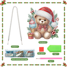 Load image into Gallery viewer, Christmas Bear Acrylic Special Shape 5D DIY Diamond Painting Dots Pendant