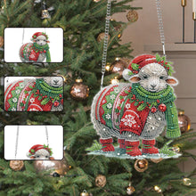 Load image into Gallery viewer, Christmas Sheep Acrylic Special Shape 5D DIY Diamond Painting Dots Pendant