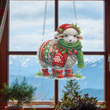 Load image into Gallery viewer, Christmas Sheep Acrylic Special Shape 5D DIY Diamond Painting Dots Pendant