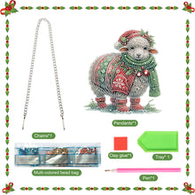 Load image into Gallery viewer, Christmas Sheep Acrylic Special Shape 5D DIY Diamond Painting Dots Pendant