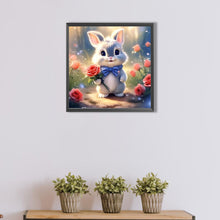 Load image into Gallery viewer, AB Diamond Painting - Full Round - Bunny holding a flower (30*30CM)