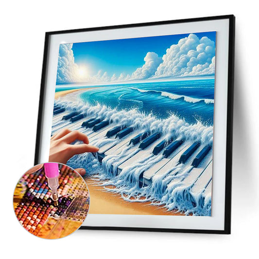 Diamond Painting - Full Round - Piano on the sea (30*30CM)