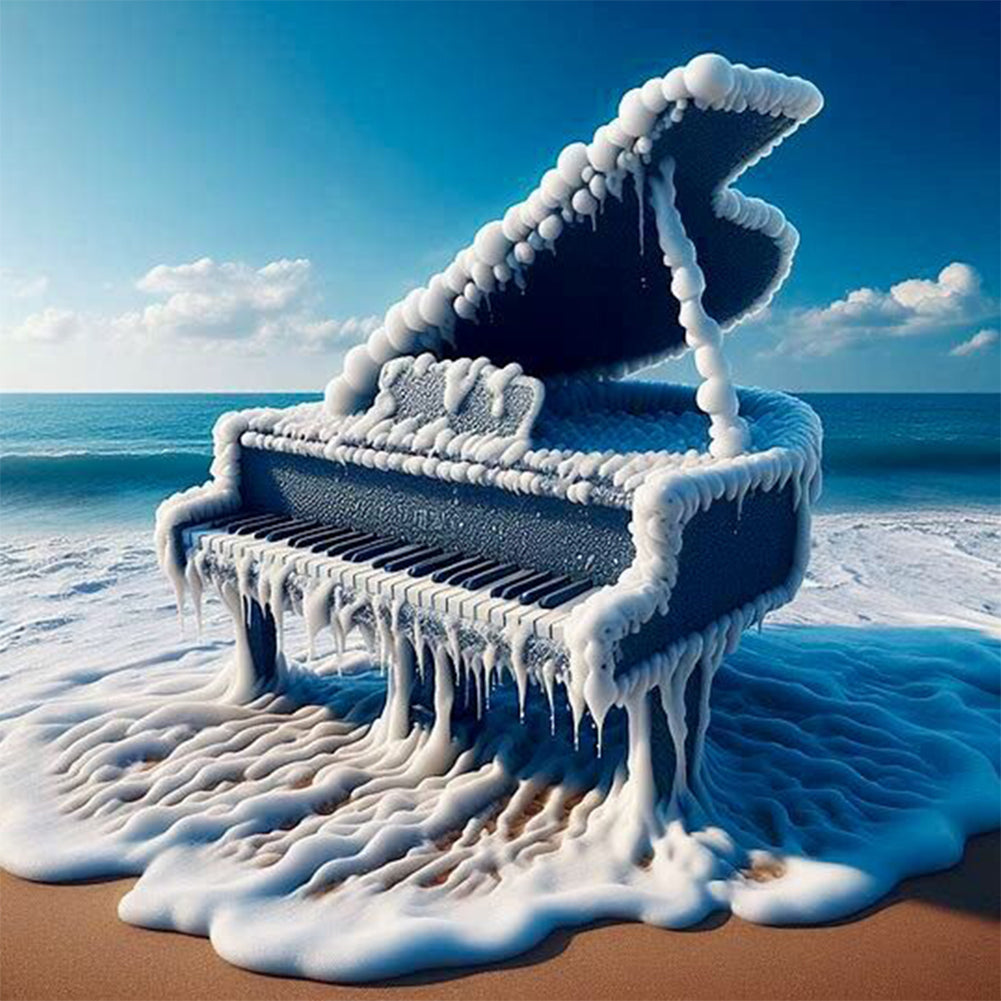 Diamond Painting - Full Round - Piano on the sea (30*30CM)
