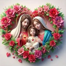 Load image into Gallery viewer, Diamond Painting - Full Round - Flowers love the family in the heart (40*40CM)