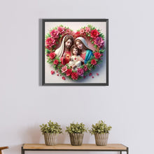 Load image into Gallery viewer, Diamond Painting - Full Round - Flowers love the family in the heart (40*40CM)