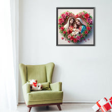 Load image into Gallery viewer, Diamond Painting - Full Round - Flowers love the family in the heart (40*40CM)
