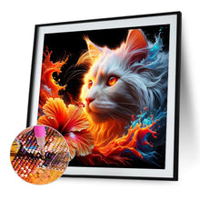 Load image into Gallery viewer, Diamond Painting - Full Round - Cat and flower (40*40CM)