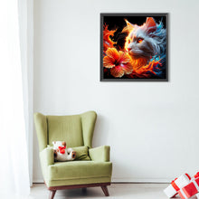Load image into Gallery viewer, Diamond Painting - Full Round - Cat and flower (40*40CM)