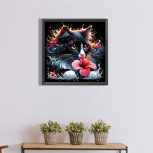 Load image into Gallery viewer, Diamond Painting - Full Round - Cat and flower (40*40CM)