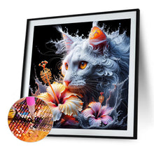 Load image into Gallery viewer, Diamond Painting - Full Round - Cat and flower (40*40CM)