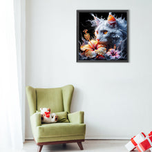 Load image into Gallery viewer, Diamond Painting - Full Round - Cat and flower (40*40CM)