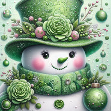 Load image into Gallery viewer, Diamond Painting - Full Round - Green snowman (30*30CM)