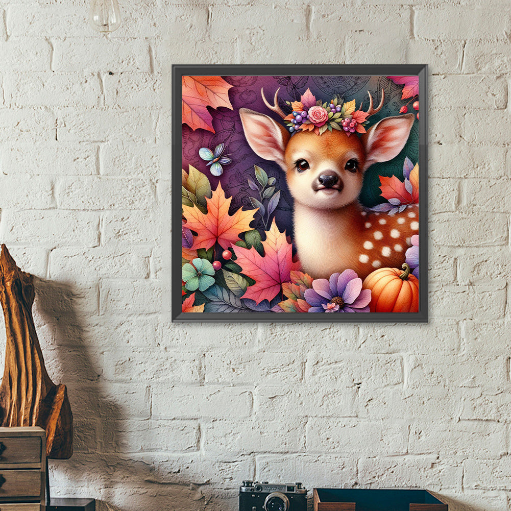 Diamond Painting - Full Round - Maple leaf elk (40*40CM)