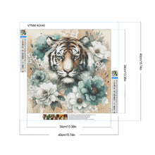 Load image into Gallery viewer, Diamond Painting - Full Round - Blue and white peony tiger (40*40CM)