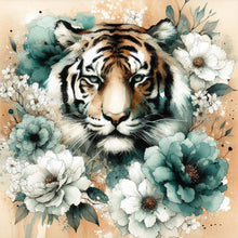 Load image into Gallery viewer, Diamond Painting - Full Round - Blue and white peony tiger (40*40CM)