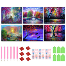 Load image into Gallery viewer, 6pcs Round Diamond Painting Set - Landscape (40*30CM)