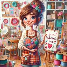 Load image into Gallery viewer, Diamond Painting - Full Round - Art girl Valentine's Day (40*40CM)