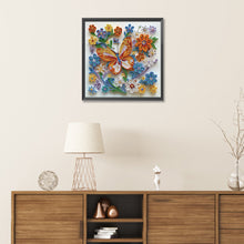 Load image into Gallery viewer, Diamond Painting - Partial Special Shaped - Paper-cut Wind butterfly flower (30*30CM)