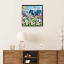 Load image into Gallery viewer, Diamond Painting - Partial Special Shaped - Paper-cut wind daisy snow mountain (30*30CM)