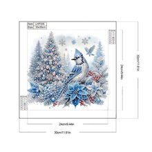 Load image into Gallery viewer, Diamond Painting - Partial Special Shaped - Christmas tree blue tit (30*30CM)