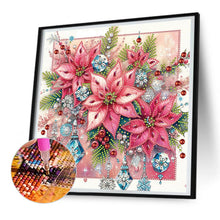 Load image into Gallery viewer, Diamond Painting - Partial Special Shaped - Blue crystal poinsettia (30*30CM)