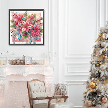 Load image into Gallery viewer, Diamond Painting - Partial Special Shaped - Blue crystal poinsettia (30*30CM)
