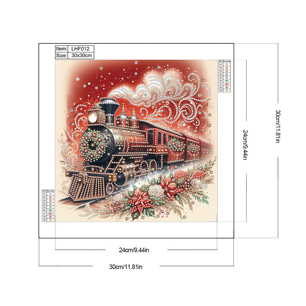 Diamond Painting - Partial Special Shaped - Red train (30*30CM)