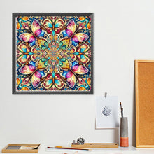 Load image into Gallery viewer, Diamond Painting - Full Round - Butterfly mandala (40*40CM)