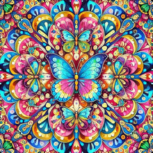 Load image into Gallery viewer, Diamond Painting - Full Round - Butterfly mandala (40*40CM)