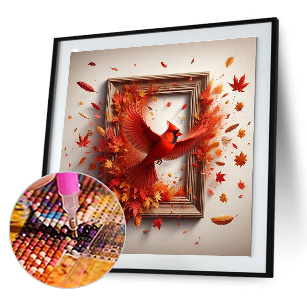 Diamond Painting - Full Round - Run out of the frame red tit (40*40CM)
