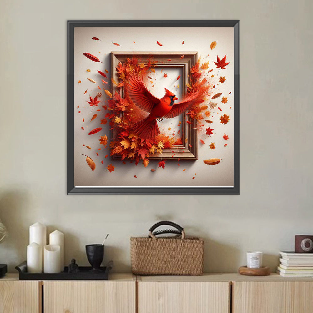 Diamond Painting - Full Round - Run out of the frame red tit (40*40CM)