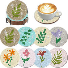 Load image into Gallery viewer, 8Pcs Wooden Leaves 5D Diamond Painting Kits Diamond Art Coasters for Party Decor