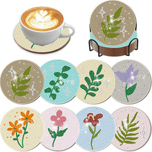 Load image into Gallery viewer, 8Pcs Wooden Leaves 5D Diamond Painting Kits Diamond Art Coasters for Party Decor