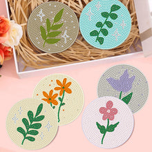 Load image into Gallery viewer, 8Pcs Wooden Leaves 5D Diamond Painting Kits Diamond Art Coasters for Party Decor
