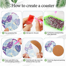 Load image into Gallery viewer, 8Pcs Wooden Leaves 5D Diamond Painting Kits Diamond Art Coasters for Party Decor