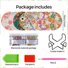 Load image into Gallery viewer, 8Pcs Wooden Leaves 5D Diamond Painting Kits Diamond Art Coasters for Party Decor