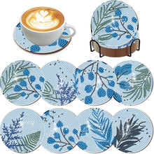 Load image into Gallery viewer, 8Pcs Wooden Leaves 5D Diamond Painting Kits Diamond Art Coasters for Party Decor