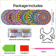 Load image into Gallery viewer, 8Pcs Wooden Leaves 5D Diamond Painting Kits Diamond Art Coasters for Party Decor