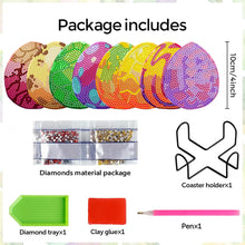 Load image into Gallery viewer, 8Pcs Wooden Leaves 5D Diamond Painting Kits Diamond Art Coasters for Party Decor