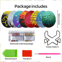 Load image into Gallery viewer, 8Pcs Wooden Leaves 5D Diamond Painting Kits Diamond Art Coasters for Party Decor