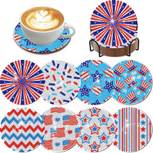 Load image into Gallery viewer, 8Pcs Wooden Leaves 5D Diamond Painting Kits Diamond Art Coasters for Party Decor