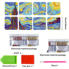 Load image into Gallery viewer, 8Pcs Wooden Leaves 5D Diamond Painting Kits Diamond Art Coasters for Party Decor